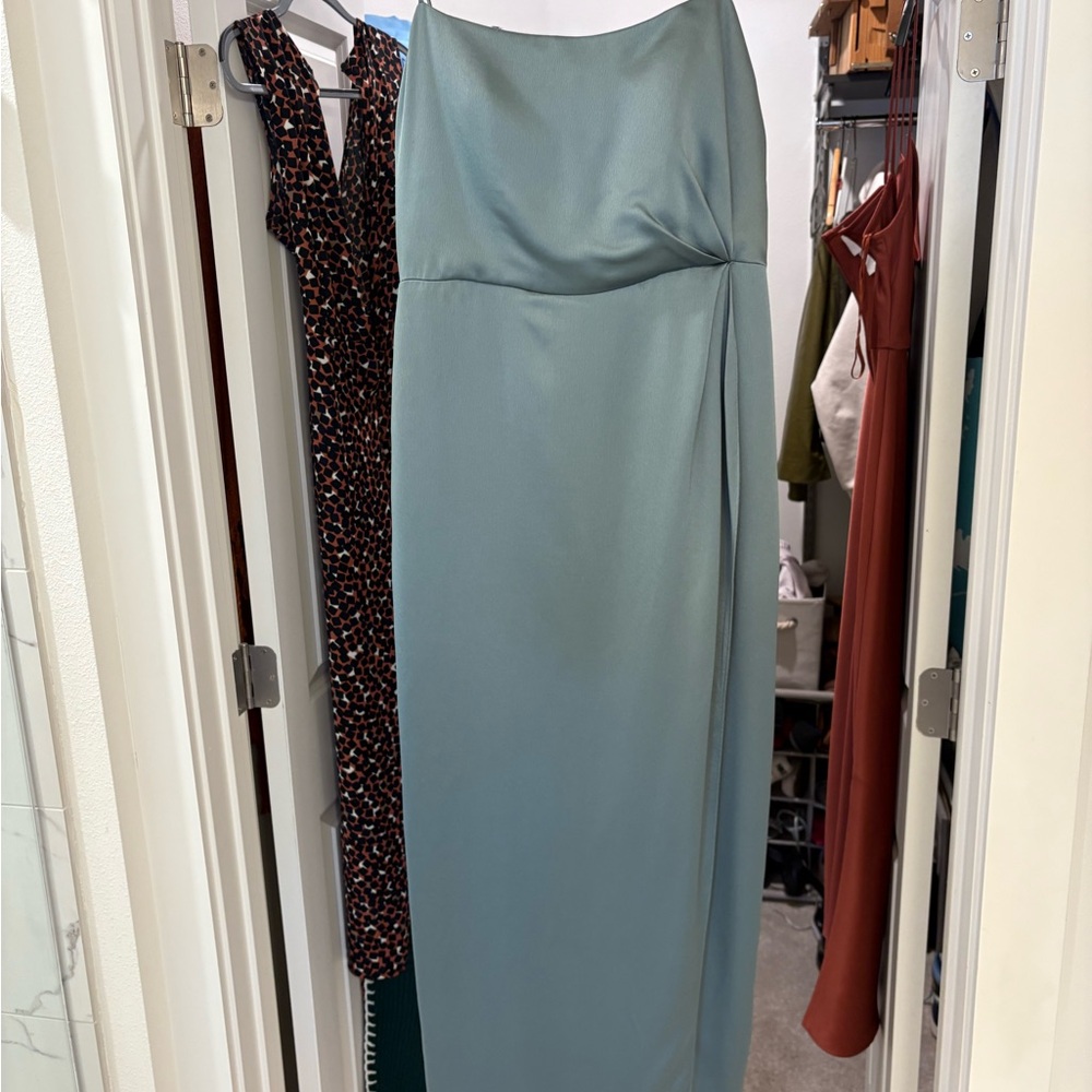 Jenny Yoo Elegant Sage Green Maxi Dress